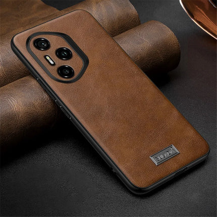 SULADA For Honor 300 Pro Case PU Leather + TPU + PC Back Phone Cover - Brown