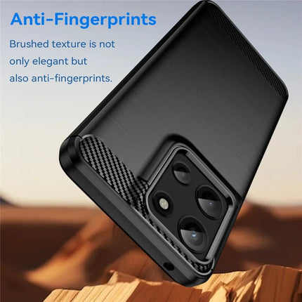 For Motorola Moto G Play (2025) 4G / G 5G (2025) Case Carbon Fiber Texture Brushed Phone Back Cover