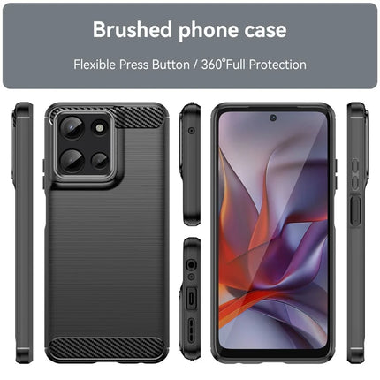 For Motorola Moto G Play (2025) 4G / G 5G (2025) Case Carbon Fiber Texture Brushed Phone Back Cover
