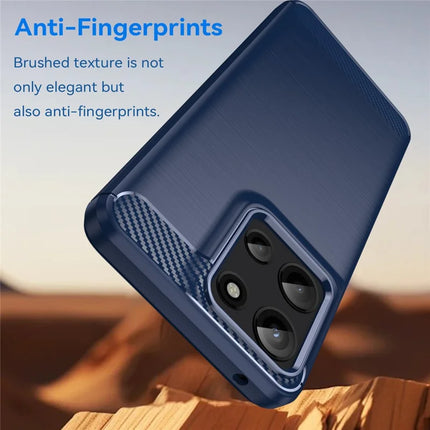 For Motorola Moto G Play (2025) 4G / G 5G (2025) Case Carbon Fiber Texture Brushed Phone Back Cover