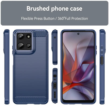 For Motorola Moto G Play (2025) 4G / G 5G (2025) Case Carbon Fiber Texture Brushed Phone Back Cover