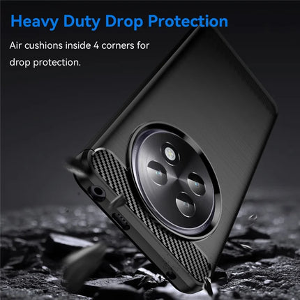For Realme 13+ 5G Case Carbon Fiber Texture Brushed Phone Back Cover
