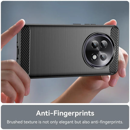 For Realme 13+ 5G Case Carbon Fiber Texture Brushed Phone Back Cover
