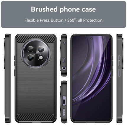 For Realme 13+ 5G Case Carbon Fiber Texture Brushed Phone Back Cover