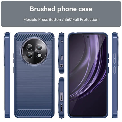 For Realme 13+ 5G Case Carbon Fiber Texture Brushed Phone Back Cover