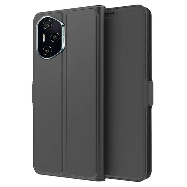 For Honor 300 Pro / 300 Ultra Case Shockproof TPU Inner Shell Leather Phone Cover Card Slot - Black
