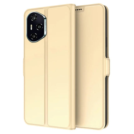 For Honor 300 Pro / 300 Ultra Case Shockproof TPU Inner Shell Leather Phone Cover Card Slot - Gold