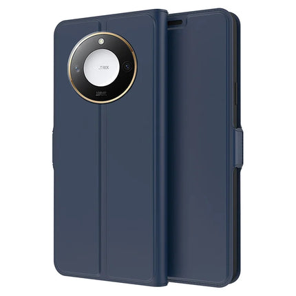 For Honor X9c Smart 5G / X60 5G Case Shockproof TPU Inner Shell Leather Phone Cover Card Slot - Blue