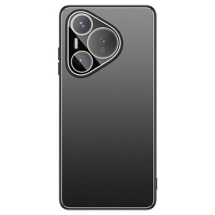 For Huawei Pura 70 Case PC + TPU Matte Back Phone Cover with Lens Film - Black