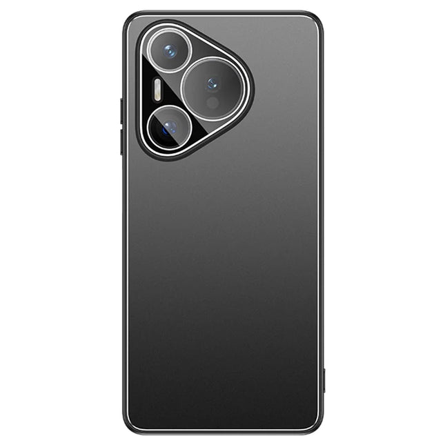 For Huawei Pura 70 Case PC + TPU Matte Back Phone Cover with Lens Film - Black