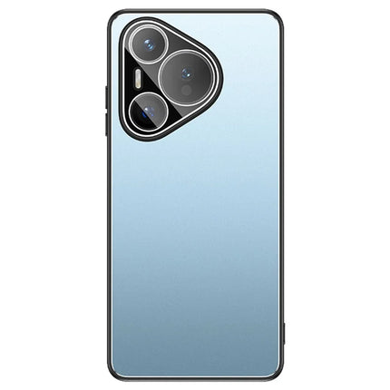 For Huawei Pura 70 Case PC + TPU Matte Back Phone Cover with Lens Film - Blue