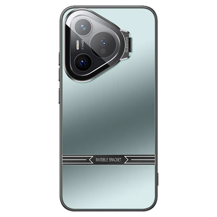 For Huawei Pura 70 Pro / 70 Pro+ Case Kickstand PC+TPU Matte Phone Cover with Lens Film - Green