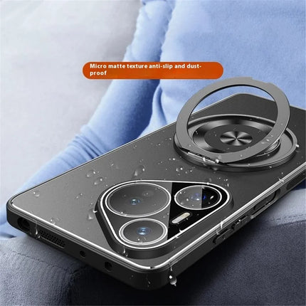 For Huawei Pura 70 Case PC + TPU Matte Kickstand Back Phone Cover with Lens Film