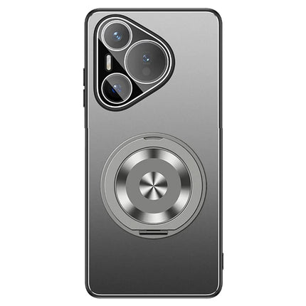 For Huawei Pura 70 Pro / 70 Pro+ Case PC + TPU Matte Kickstand Back Phone Cover with Lens Film - Grey