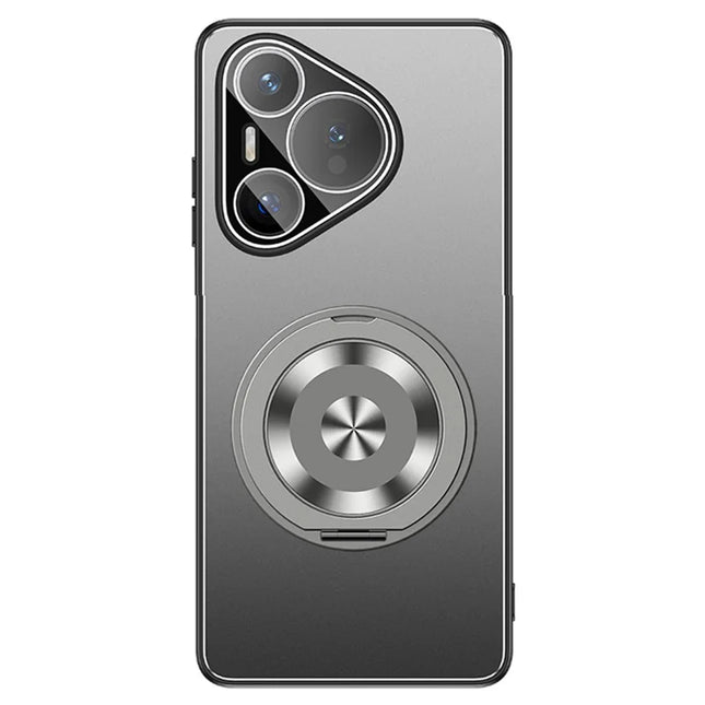 For Huawei Pura 70 Pro / 70 Pro+ Case PC + TPU Matte Kickstand Back Phone Cover with Lens Film - Grey