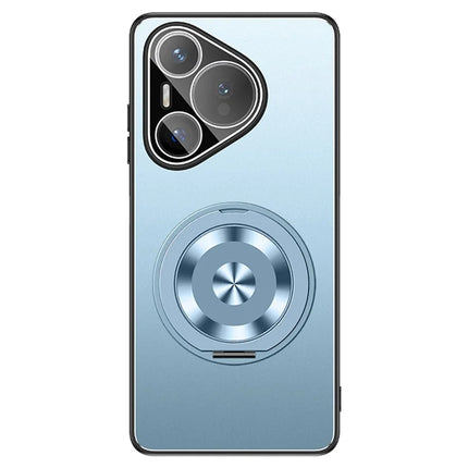 For Huawei Pura 70 Pro / 70 Pro+ Case PC + TPU Matte Kickstand Back Phone Cover with Lens Film - Blue