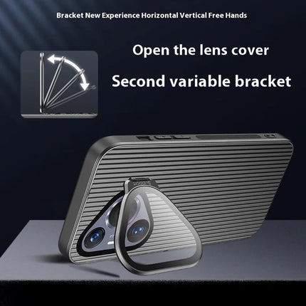 For Huawei Pura 70 Magnetic Case Metal Lens Frame Kickstand PC + TPU Phone Cover with Lens Film