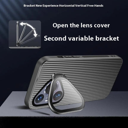 For Huawei Pura 70 Pro / 70 Pro+ Magnetic Case Metal Lens Frame Kickstand PC + TPU Phone Cover with Lens Film