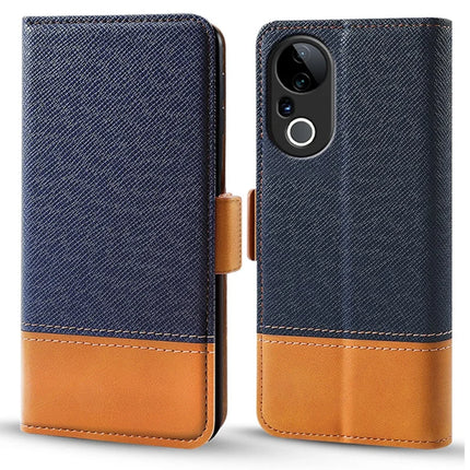 For Honor X9c Smart 5G / X60 5G Case Color Splicing PU Leather Wallet Phone Cover - Blue