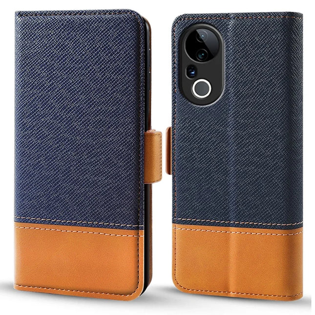 For Honor X9c Smart 5G / X60 5G Case Color Splicing PU Leather Wallet Phone Cover - Blue