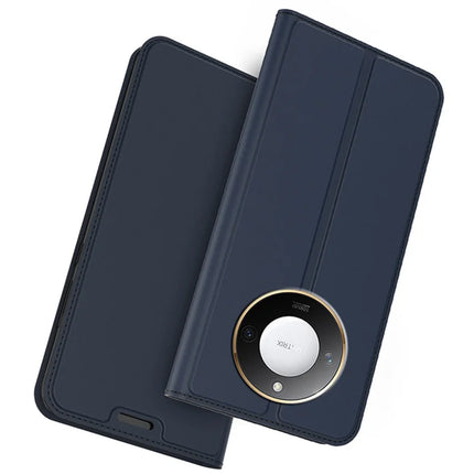 For Honor X9c Smart 5G / X60 5G Case PU Leather Phone Cover with Card Holder Stand Magnetic Closure - Blue