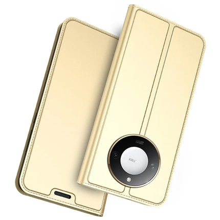 For Honor X9c Smart 5G / X60 5G Case PU Leather Phone Cover with Card Holder Stand Magnetic Closure - Gold
