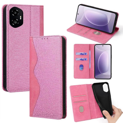 For Honor 300 Leather Case Wallet Stand Phone Cover with RFID Blocking - Pink