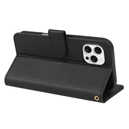 For iPhone 16 Pro Max Leather Case Wallet Stand Magnetic Closure Phone Cover