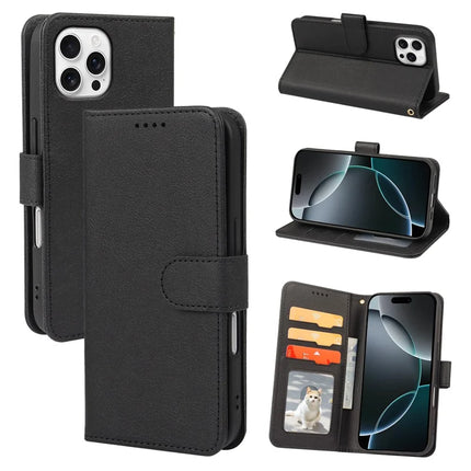 For iPhone 16 Pro Max Leather Case Wallet Stand Magnetic Closure Phone Cover