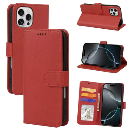 For iPhone 16 Pro Max Leather Case Wallet Stand Magnetic Closure Phone Cover