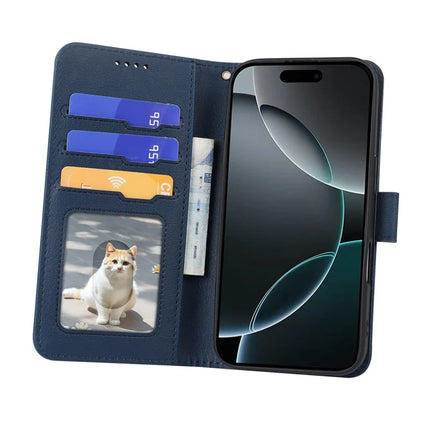 For iPhone 16 Pro Max Leather Case Wallet Stand Magnetic Closure Phone Cover