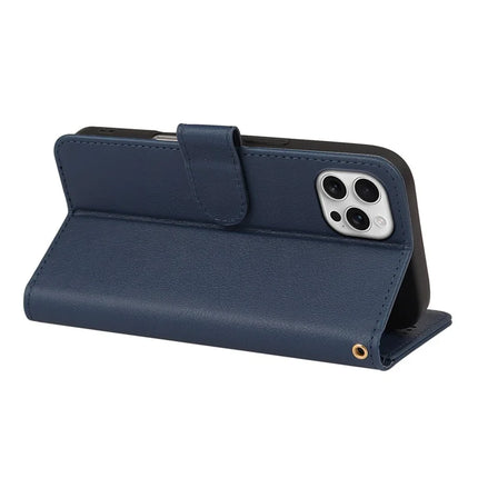 For iPhone 16 Pro Max Leather Case Wallet Stand Magnetic Closure Phone Cover