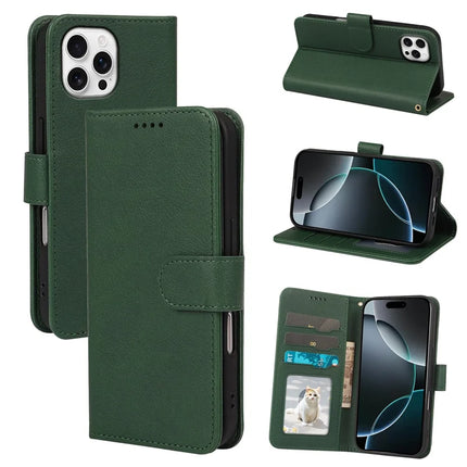 For iPhone 16 Pro Max Leather Case Wallet Stand Magnetic Closure Phone Cover