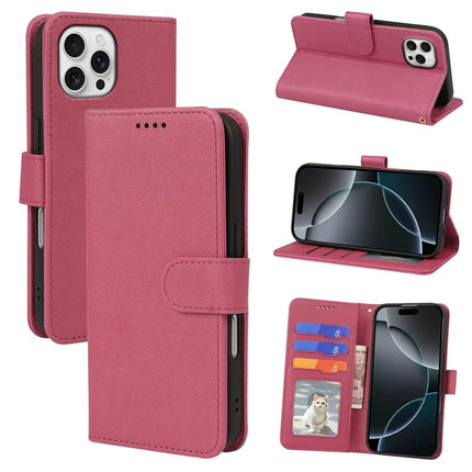 For iPhone 16 Pro Max Leather Case Wallet Stand Magnetic Closure Phone Cover