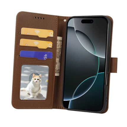 For iPhone 16 Pro Max Leather Case Wallet Stand Magnetic Closure Phone Cover