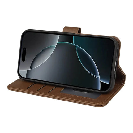 For iPhone 16 Pro Max Leather Case Wallet Stand Magnetic Closure Phone Cover