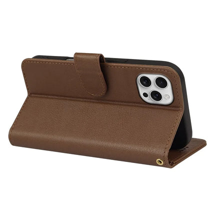 For iPhone 16 Pro Max Leather Case Wallet Stand Magnetic Closure Phone Cover