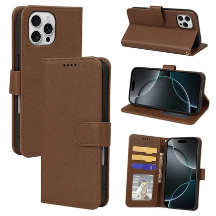 For iPhone 16 Pro Max Leather Case Wallet Stand Magnetic Closure Phone Cover