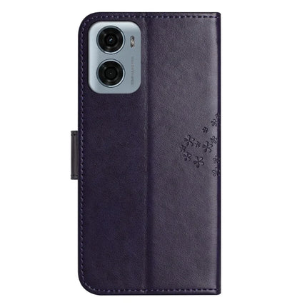 For Motorola Moto E15 4G  /  G05 4G Case PU Leather Owl Tree Imprinted Wallet Phone Cover