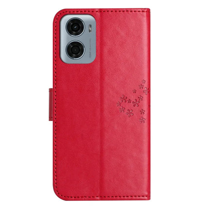 For Motorola Moto E15 4G  /  G05 4G Case PU Leather Owl Tree Imprinted Wallet Phone Cover