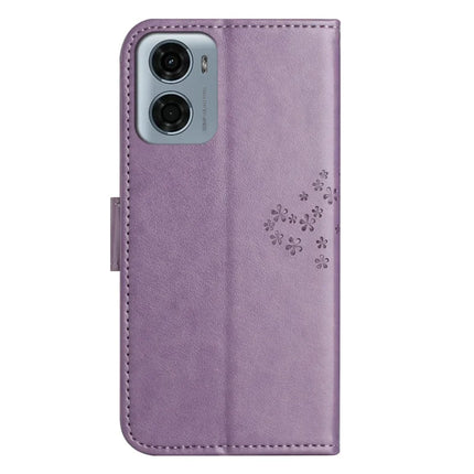 For Motorola Moto E15 4G  /  G05 4G Case PU Leather Owl Tree Imprinted Wallet Phone Cover