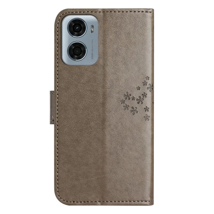 For Motorola Moto E15 4G  /  G05 4G Case PU Leather Owl Tree Imprinted Wallet Phone Cover