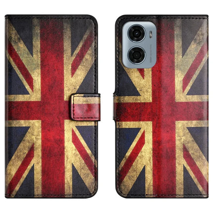 For Motorola Moto E15 4G  /  G05 4G Case Pattern Print PU Leather Wallet Phone Cover - Union Jack