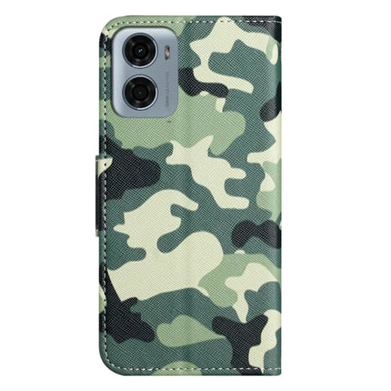 For Motorola Moto E15 4G  /  G05 4G Leather Case Pattern Printing Cross Texture Phone Cover