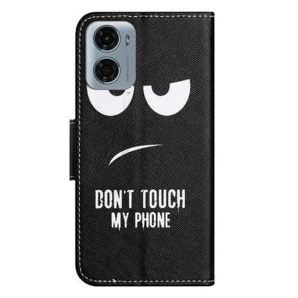 For Motorola Moto E15 4G  /  G05 4G Leather Case Pattern Printing Cross Texture Phone Cover