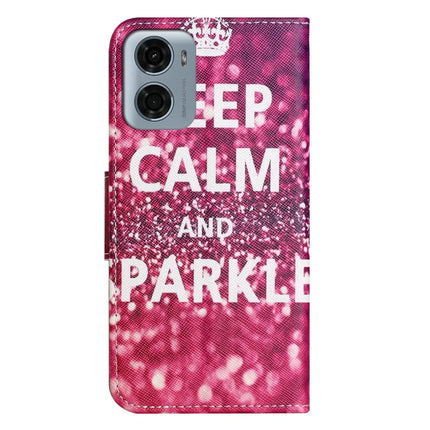 For Motorola Moto E15 4G  /  G05 4G Leather Case Pattern Printing Cross Texture Phone Cover