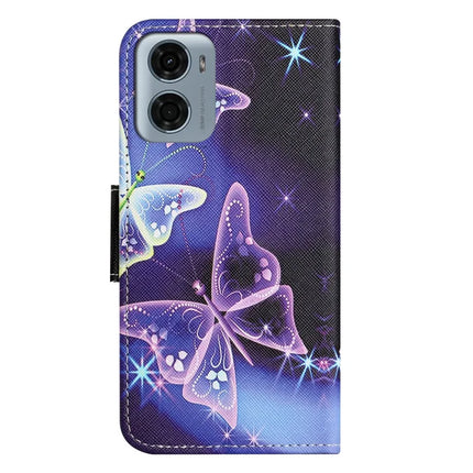 For Motorola Moto E15 4G  /  G05 4G Leather Case Pattern Printing Cross Texture Phone Cover