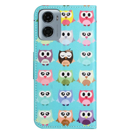 For Motorola Moto E15 4G  /  G05 4G Leather Case Pattern Printing Cross Texture Phone Cover