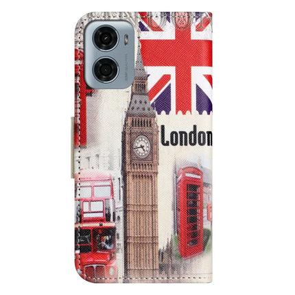 For Motorola Moto E15 4G  /  G05 4G Leather Case Pattern Printing Cross Texture Phone Cover