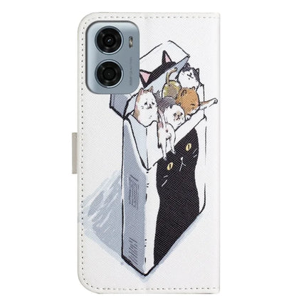 For Motorola Moto E15 4G  /  G05 4G Case Pattern Print PU Leather Wallet Phone Cover Cross Texture